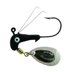 Road Runner by Blakemore Weedless W153-004 Barbed Jighead, 1/8 oz Tackle, Black/Clear