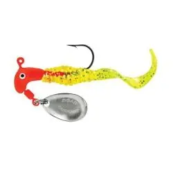 Road Runner by Blakemore B21603-020 Fishing Lure, Curly Tail, Crappie, Spotted Bass, Chartreuse/Red Lure