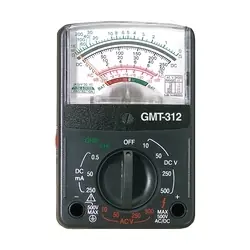 GB GMT-312 Analog Multimeter, Analog Display, Functions AC Voltage, Continuity, DC Current, DC Voltage, Resistance