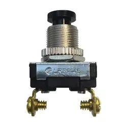 GB GSW-22 Push-Button Switch, 6/3 A, 120/240 V, SPST, Screw Terminal, Chrome