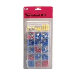 GB TK-175 Wire Connector/Terminal Kit, Solderless, Assorted, For 22 to 10 AWG Wire, 175-Piece