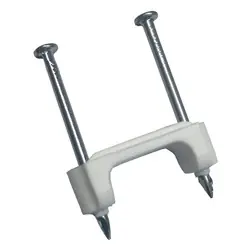GB PS-150Z Cable Staple, 1/2 in W Crown, 1-1/4 in L Leg, Plastic/Polyethylene