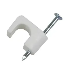 GB PSW-1650 Coaxial Cable Staple, 1/4 in L Leg, 1/2 in W Crown, Polyethylene, White