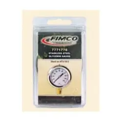 Fimco 7771778 Pressure Gauge, Stainless Steel Gauge Case, Liquid Filled Glycerin, 100 psi