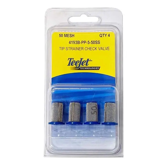 Fimco TeeJet Poly Tip Strainer 50 Mesh W/ 5PSI Check Valve 4 Pack