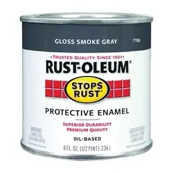 RUST-OLEUM STOPS RUST 7786730 Protective Enamel, Gloss, Smoke Gray, 0.5 pt Can