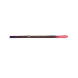 STOPPER LURES 2WBS1PK-1RT Weedless Fishing Lure, Rigged Worm, Bass, 2-Hook, Plastic, Purple/Red Tail Lure