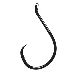 Gamakatsu 208412 Octopus Circle Offset Point Hook, HCS, Nickel Silver Black