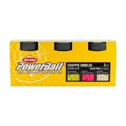 Berkley PowerBait CNMP-AST1 Fishing Bait, Chroma-Glow Crappie Nibble, Crappie, Panfish, 3, Pack