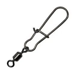 Gamakatsu 406400-8 Lightweight Duo Lock Snap with Superline Swivel, 8, 50 lb, Nickel, Silver Black