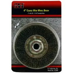 K-T INDUSTRIES 5-3340 Wheel Brush, 4 in Dia, 5/8-11 Arbor/Shank