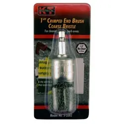 K-T INDUSTRIES 5-3382 End Brush, 1 in Dia, 1/4 in Arbor/Shank, Crimped Bristle