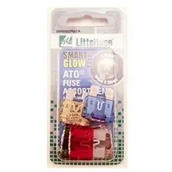 Littelfuse Smart Glow 00940202ZPGLO ATO Blade Fuse Assortment, 12 VDC