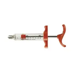 Agri-Pro 11305 Ardes Syringe, 10 mL Capacity, Nylon/Plastic, Black/Clear/Orange