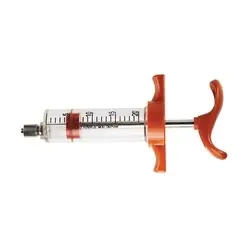 Agri-Pro 11405 Ardes Syringe, 20 mL Capacity, Nylon/Plastic, Black/Clear/Orange