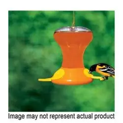 Songbird ESSENTIALS SEBCO230 Junior Bird Feeder, 30 oz, 3-Port/Perch, Plastic, Clear/Yellow, 7-1/2 in H, Pole Mounting