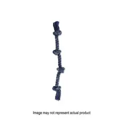 Mammoth Flossy Chews 24012F Dog Toy, M, 3 Knot Rope Tug Toy, Denim