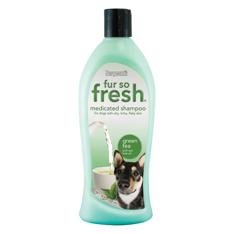 Sergeant’s® Fur So Fresh® Medicated Shampoo for Dogs with Dry, Itchy, Flaky Skin, Green Tea with Tea Tree Oil Scent