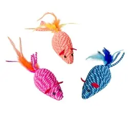 Spot 52074 Cat Toy, Elasteeez Mouse with Feathers, Assorted