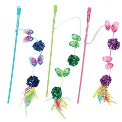 Spot 52112 Wand Cat Toy, Butterfly and Mylar