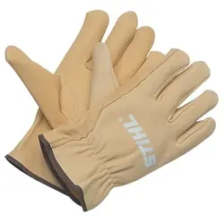 STIHL HomeScaper 7010 884 1104 Gloves, Unisex, L, Keystone Thumb, Open Cuff, Goatskin Leather, Tan