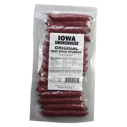 IOWA SMOKEHOUSE IS-8BSTO Beef Stick Stubbies, Original Flavor, 8 oz Pack
