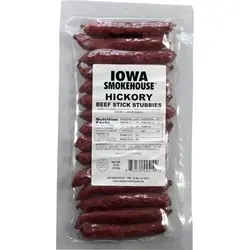 IOWA SMOKEHOUSE IS-8BSTH Beef Stick Stubbies, Hickory Flavor, 8 oz