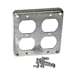RACO 907C Exposed Work Cover, 4-3/16 in L, 4-3/16 in W, Square, Galvanized Steel, Gray