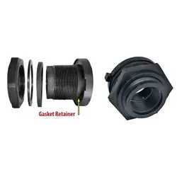 GREEN LEAF TF300PE Bulkhead Fitting with Gasket, 3 in, FNPT, EPDM/Polyethylene/Polypropylene