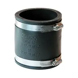 FERNCO 1056 1056-33 Flexible Pipe Coupling, 3 in, PVC, 4.3 psi Pressure