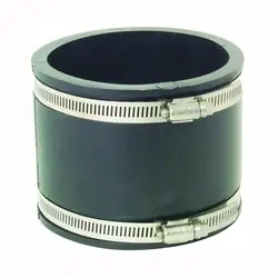 FERNCO P1056-44 Flexible Pipe Coupling, 4 in, PVC, Black, 4.3 psi Pressure