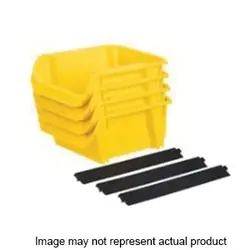 STANLEY STST55208 Storage Bin, 9-3/4 in L, 4-11/16 in W, 6-1/2 in H, 2 -Compartment, Polypropylene, Yellow