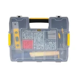 STANLEY STST14022 Tool Storage Organizer, 11-1/2 in W, 2.7 in H, 14 -Drawer, Plastic, Black/Yellow