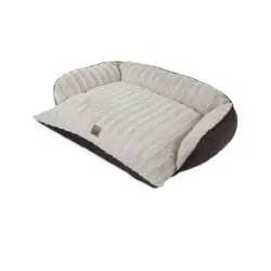 SnooZZy Rustic Series 85555 Luxury Comfy Couch Pet Bed, 40 in L, 30 in W, Leather/Plush Fabric Cover, Brown/Cream