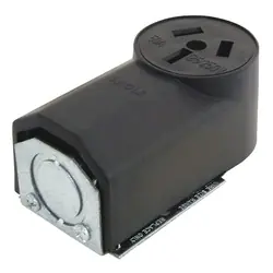 Eaton Cooper Wiring 112 Power Receptacle, 3-Pole, 125/250 V, 50 A, NEMA 10-50R, Black