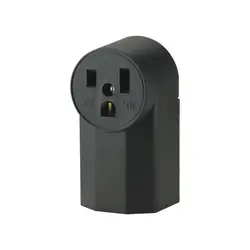 Eaton Cooper Wiring 1252 Power Receptacle, 2-Pole, 250 V, 50 A, NEMA 6-50R, Black