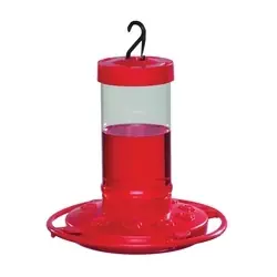 Daisy First Nature 993051-546 Hummingbird Feeder, 16 oz, Plastic, Bright Red