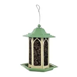 Perky-Pet GAZ01 Bird Feeder, Gazebo, 3.5 lb, Mixed Seed, Metal/Plastic, Pistachio Green, Hanging Mounting