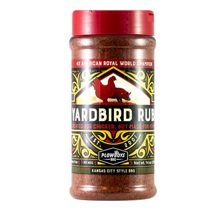 PlowBoys BBQ Yard Bird Barbecue Rub, Heat, Sweet Flavor, 16 oz
