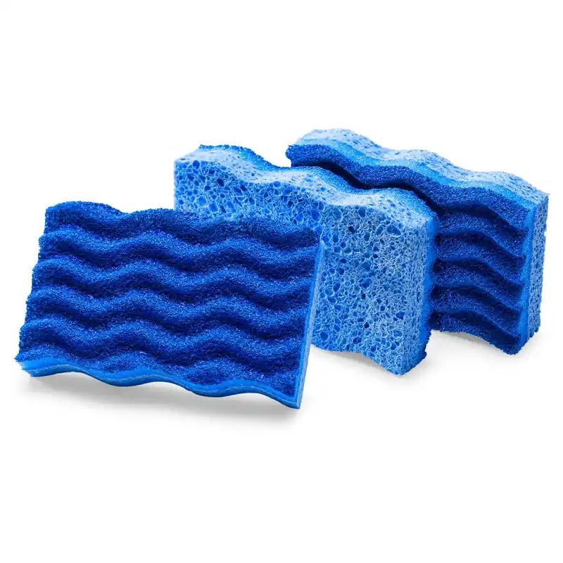 LIBMAN Non-Scratch Easy Rinse Sponge 3 Pack Blue