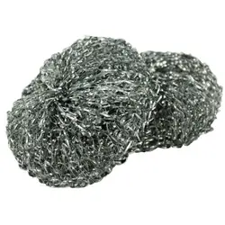 LIBMAN 63 Scrubber, Stainless Steel Abrasive, 6-1/2 in L, 3.88 in W, Silver