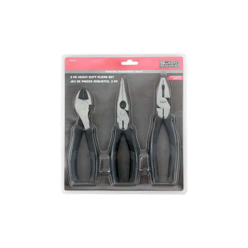 Black Diamond 3 PC. Heavy Duty Pliers Set