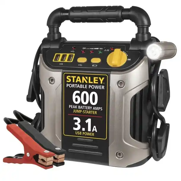 STANLEY 600/300 Amp 12V Jump Starter/Battery Charger with LED Light and USB