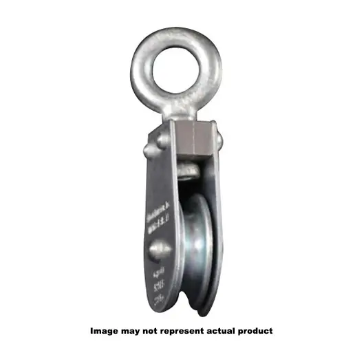 Block Division 02048 Pulley Block, 3/16 in Rope, 600 lb Working Load, 2 in Dia x 7/16 in W Sheave, Zinc