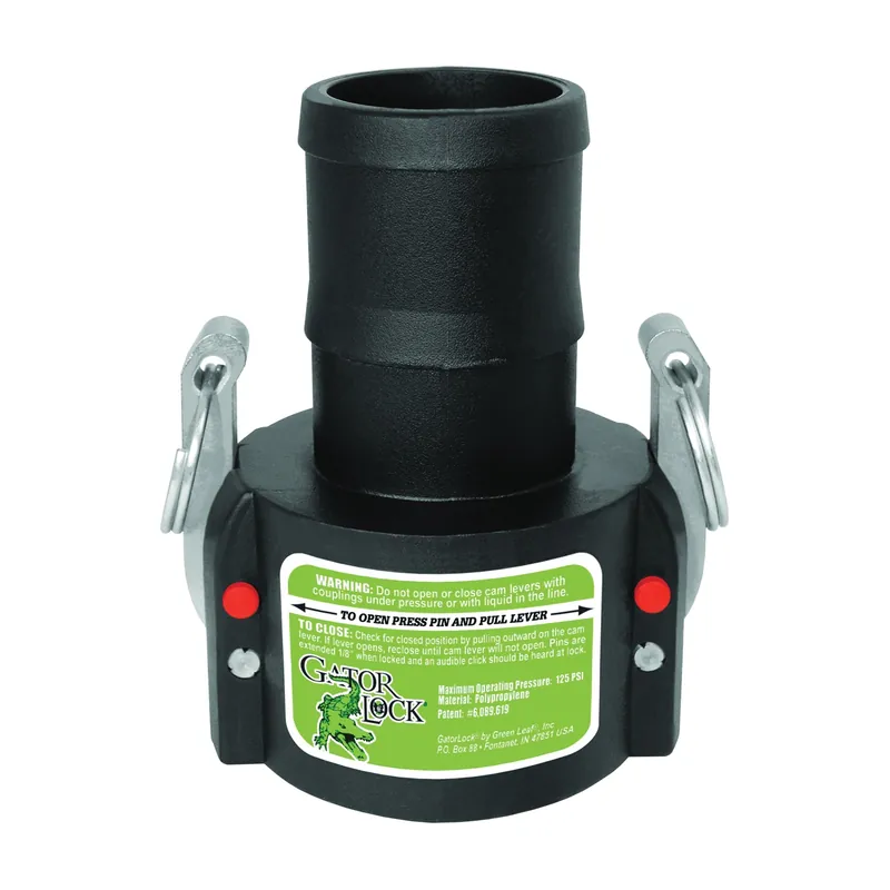 GREEN LEAF GLP 150 C Cam Lever Coupling, 1-1/2 in, Female x Hose Barb, Glass Filled Polypropylene