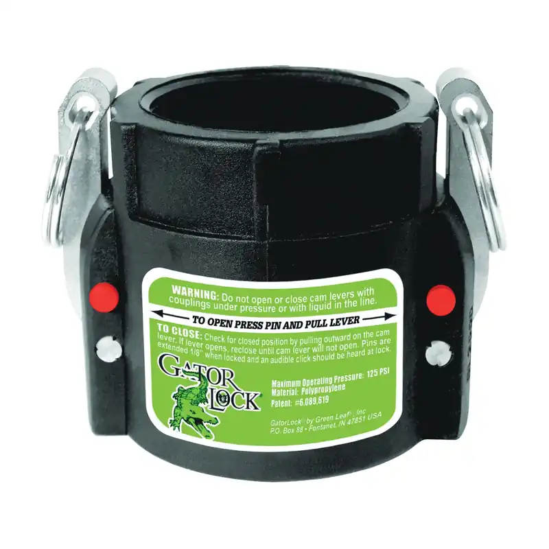 GREEN LEAF GLP 150 D Cam Lever Coupling, 1-1/2 in, Female x FNPT, Polypropylene