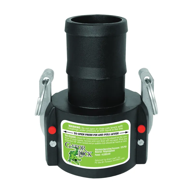 GREEN LEAF GLP 200 C Cam Lever Coupling, 2 in, Female x Hose Barb, Glass Filled Polypropylene