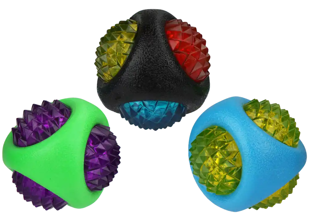 multipet Doglucent TPR Dental Diamond Ball - Assorted Colors