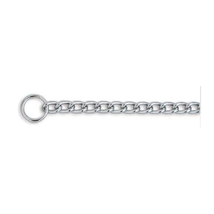 Scott Pet 0651 Choke Chain Collar, 24 in L, Iron/Steel, Chrome