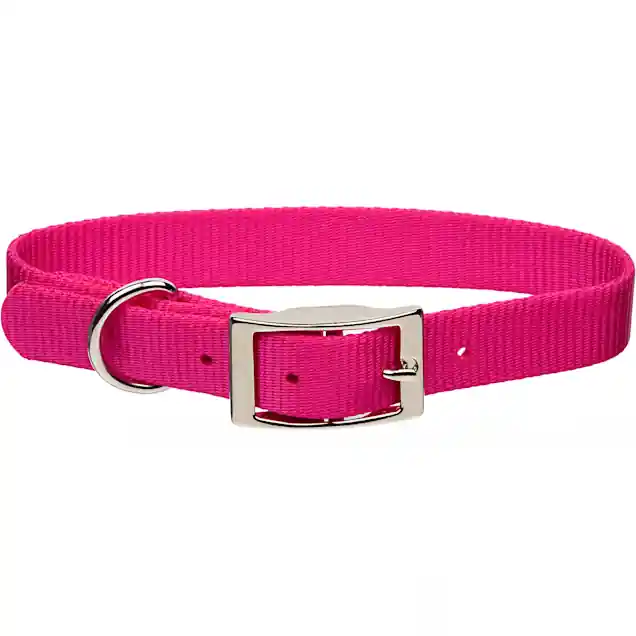 Scott Pet 1415HP10 Puppy Dog Collar, 10 in L Collar, 5/8 in W Collar, Nylon, Hot Pink